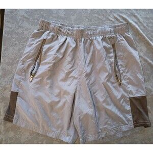 Bollinger Gray Quick-Dry Shorts Drawstring Elastic Waist Zip Pockets Men Size L